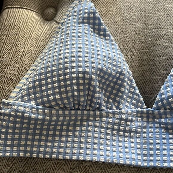 Aerie Plaid gingham ruffle bikini top Size Small - Picture 6 of 11